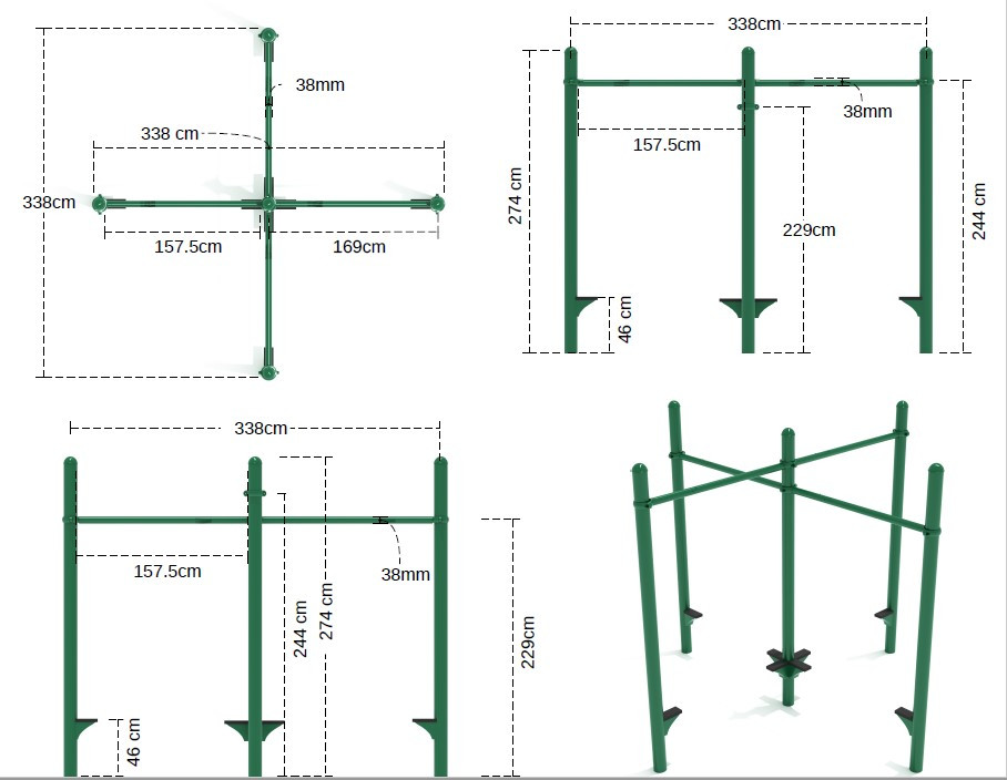 Quadruple Pull-Up Bar Unit thumbnail 5
