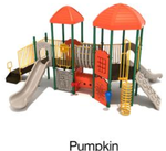 Pumpkin Color Scheme: Posts- Rainforest Green; Rails- Sunglow Yellow; Roofs/Panels- Orange; Climbers/Slides- Beige