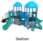 Seafoam Color Scheme: Posts- Cobalt Blue; Rails/Slides/Climbers- Teal; Roofs/Panels- Sky Blue
