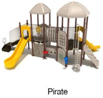 Pirate Color Scheme: Posts- Brown; Rails- Sand Dollar; Roofs/Panels/Climbers- Tan; Slides- Sunglow Yellow