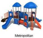 Metropolitan Color Scheme: Posts- Silver; Rails/Climbers- Orange; Roofs/Slides/Panels- Pacific Blue