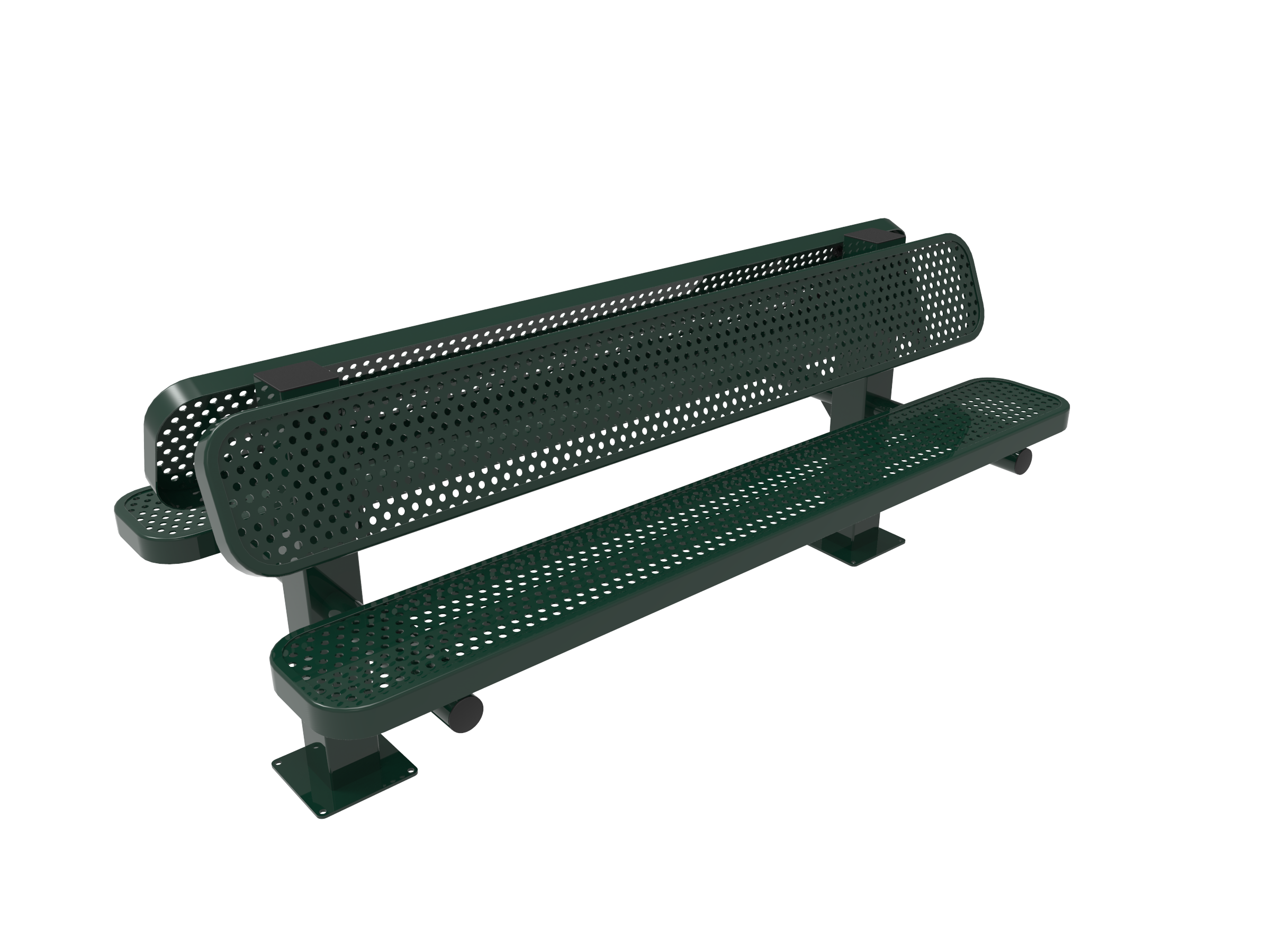 Double Pedestal Bench with Back thumbnail 5