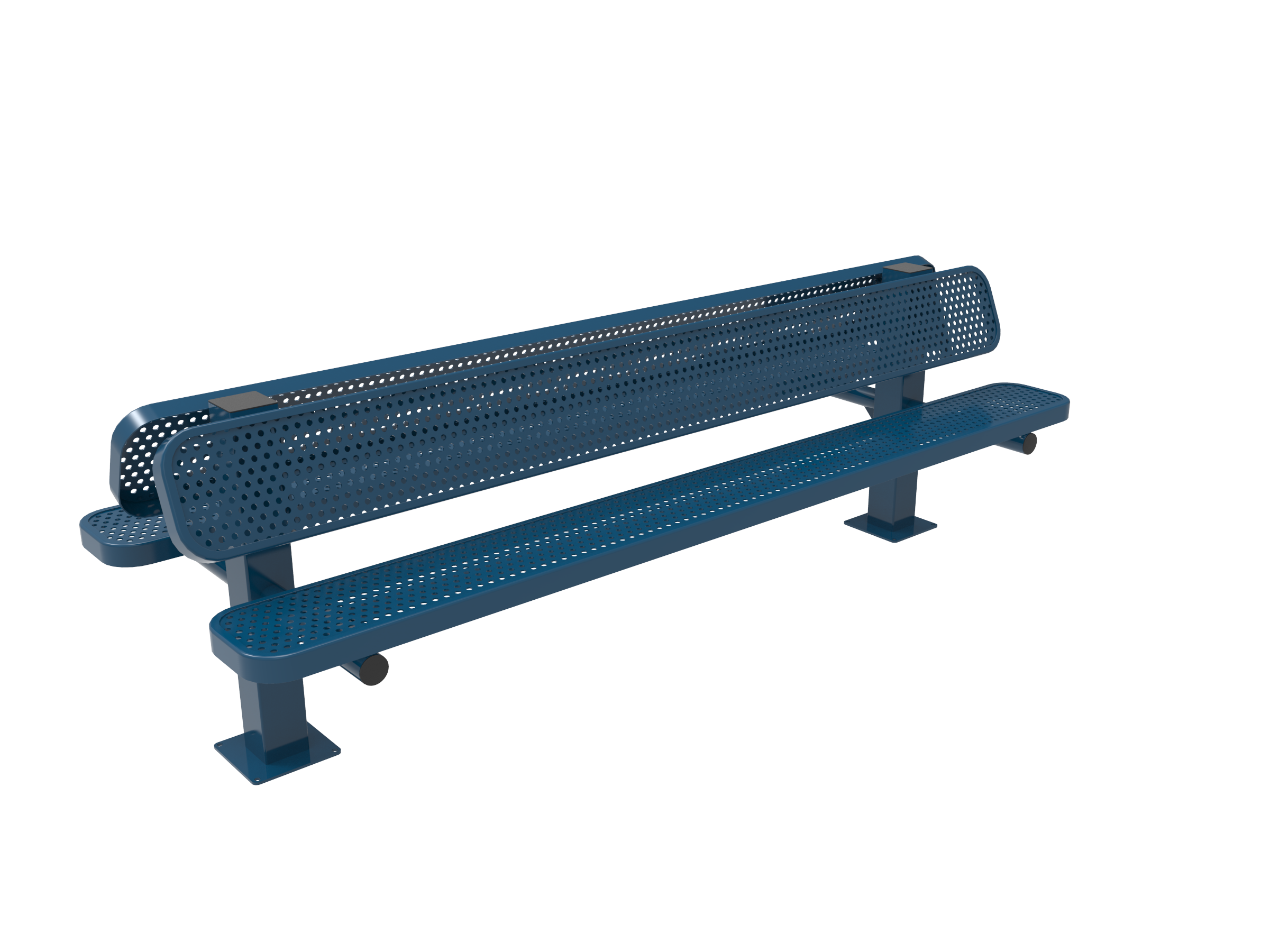 Double Pedestal Bench with Back thumbnail 2